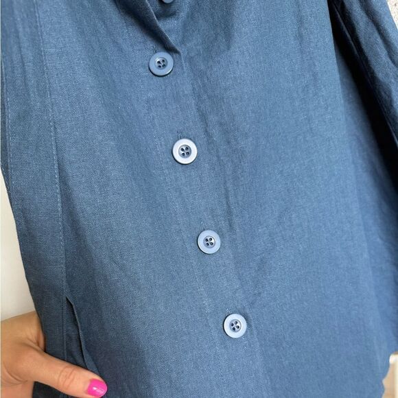 Band Of Gypsies Blue Button Down Grannycore Cottagecore Prairie Midi Skirt - Picture 4 of 7